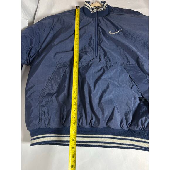 Vintage Nike Half Zip Pullover Bomber Puffer Jacket Size Large Blue 90s - Picture 6 of 14